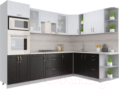 Готовая кухня Интерлиния Мила Крафт 1.88x2.8 правая - фото
