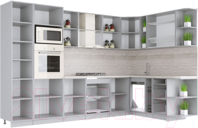 Готовая кухня Интерлиния Мила Крафт 1.88x3.2 правая