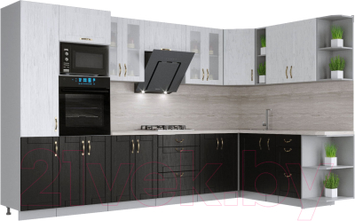 Готовая кухня Интерлиния Крафт 1.88x3.4 правая - фото