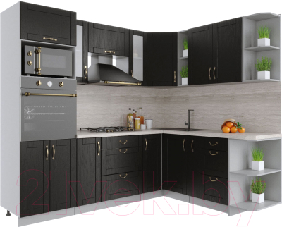 Готовая кухня Интерлиния Мила Крафт 1.88x2.4 правая - фото