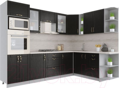 Готовая кухня Интерлиния Мила Крафт 1.88x2.8 правая - фото