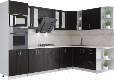 Готовая кухня Интерлиния Мила Крафт 1.88x3.0 правая - фото