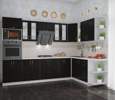 Готовая кухня Интерлиния Мила Крафт 1.88x3.0 правая