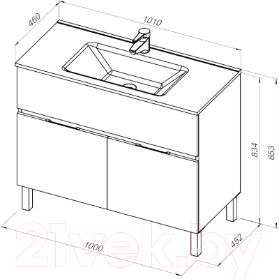 Тумба с умывальником Aquanet Алвита 100 / 274185