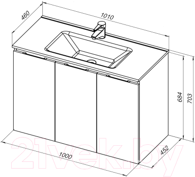 Тумба с умывальником Aquanet Алвита 100 / 274012