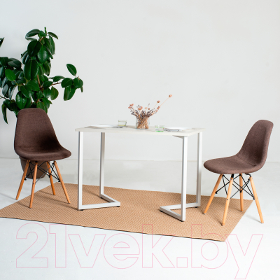 Обеденный стол Millwood Лондон Л18 160x80 (дуб белый Craft/металл белый)