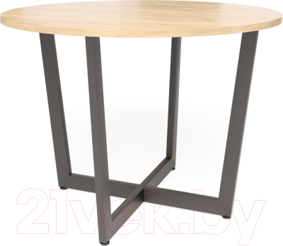 Обеденный стол Millwood Лофт Орлеан Л18 D90 (дуб золотой Craft/металл черный) - фото