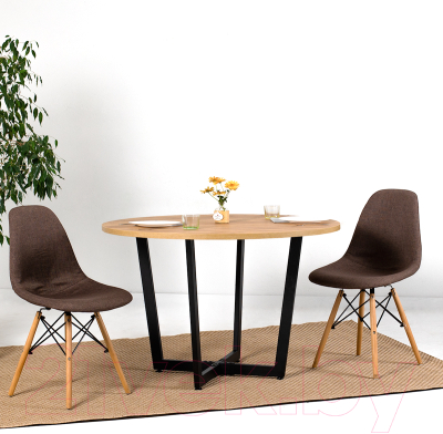 Обеденный стол Millwood Лофт Орлеан Л18 D90 (дуб золотой Craft/металл черный)