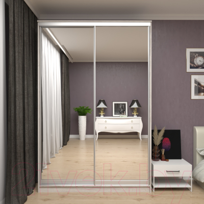 Шкаф-купе Кортекс-мебель Сенатор ШК10 Классика зеркало (дуб монтерей)