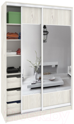 Шкаф-купе Кортекс-мебель Сенатор ШК10-45 Геометрия ДСП с зеркалом - фото