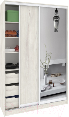 Шкаф-купе Кортекс-мебель Сенатор ШК10-45 Классика ДСП с зеркалом - фото