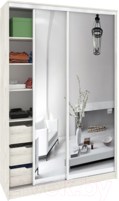 Шкаф-купе Кортекс-мебель Сенатор ШК10-45 Классика зеркало - фото