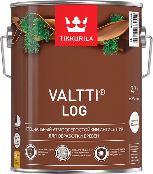 Антисептик для древесины Tikkurila Valtti LOG EC - фото