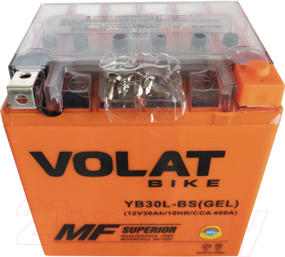 Мотоаккумулятор VOLAT YB30L-BS GEL R+