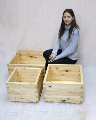 Грядка модульная КомфортПром Натуральная H35x45x45см