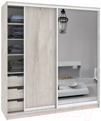 Шкаф-купе Кортекс-мебель Сенатор ШК12 Классика ДСП с зеркалом - фото