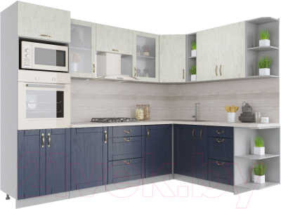 Готовая кухня Интерлиния Мила Крафт 1.88x2.8 правая - фото