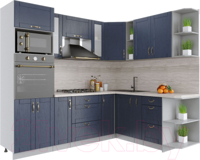 Готовая кухня Интерлиния Мила Крафт 1.88x2.4 правая - фото