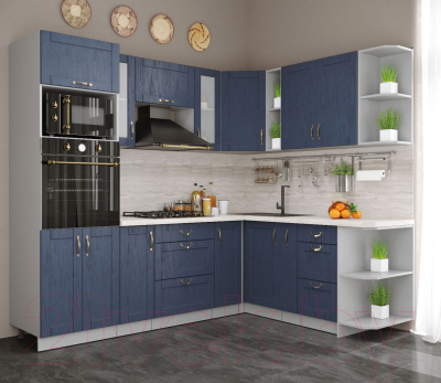 Готовая кухня Интерлиния Мила Крафт 1.88x2.4 правая