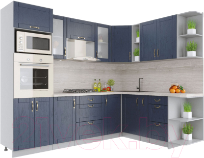 Готовая кухня Интерлиния Мила Крафт 1.88x2.6 правая - фото