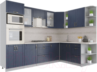 Готовая кухня Интерлиния Мила Крафт 1.88x2.8 правая - фото