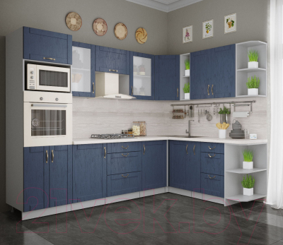 Готовая кухня Интерлиния Мила Крафт 1.88x2.8 правая