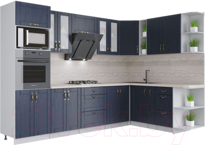 Готовая кухня Интерлиния Мила Крафт 1.88x3.0 правая - фото
