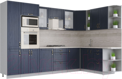 Готовая кухня Интерлиния Мила Крафт 1.88x3.2 правая - фото