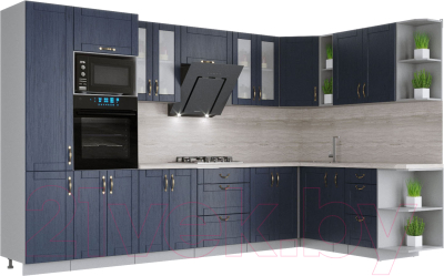 Готовая кухня Интерлиния Мила Крафт 1.88x3.4 правая - фото