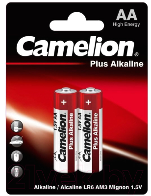 Комплект батареек Camelion Plus Alkaline LR6/2BL - фото