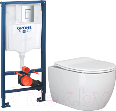 Унитаз подвесной с инсталляцией Ceramica Nova Rimless CN3001 + 38772001 - фото