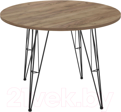 Обеденный стол Sheffilton SHT-TU10/90 ЛДСП (черный муар/дуб галифакс табак) - фото