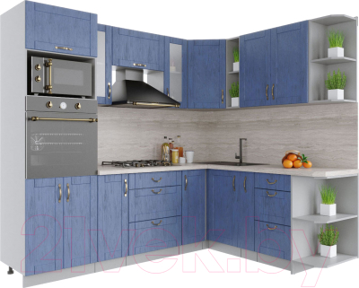 Готовая кухня Интерлиния Мила Крафт 1.88x2.4 правая - фото