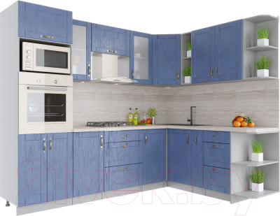 Готовая кухня Интерлиния Мила Крафт 1.88x2.6 правая - фото