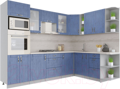 Готовая кухня Интерлиния Мила Крафт 1.88x2.8 правая - фото