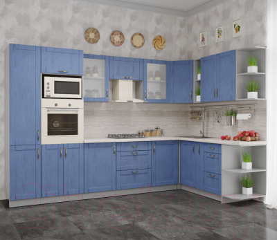 Готовая кухня Интерлиния Мила Крафт 1.88x3.2 правая