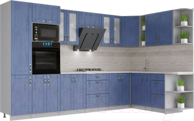 Готовая кухня Интерлиния Мила Крафт 1.88x3.4 правая - фото