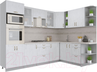 Готовая кухня Интерлиния Мила Крафт 1.88x2.8 правая - фото