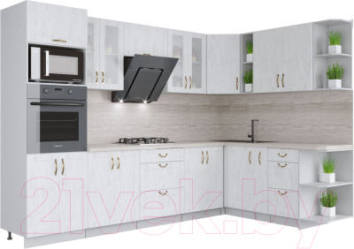 Готовая кухня Интерлиния Мила Крафт 1.88x3.0 правая - фото