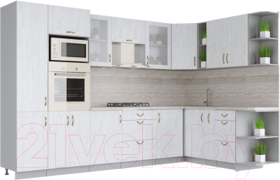 Готовая кухня Интерлиния Мила Крафт 1.88x3.2 правая - фото