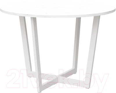 Обеденный стол Millwood Лофт Орлеан Л18 D110 (дуб белый Craft/металл белый) - фото