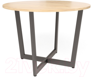 Обеденный стол Millwood Лофт Орлеан Л18 D110 (дуб золотой Craft/металл черный) - фото