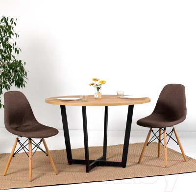 Обеденный стол Millwood Лофт Орлеан Л18 D110 (дуб золотой Craft/металл черный)