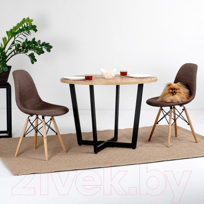 Обеденный стол Millwood Лофт Орлеан Л18 D110 (дуб золотой Craft/металл черный)