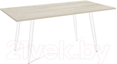 Обеденный стол Sheffilton SHT-TU14/120/80 ЛДСП (белый муар/дуб выбеленный) - фото