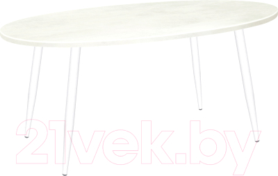Обеденный стол Sheffilton SHT-TU14/120/80 МДФ (белый муар/бетон крем) - фото