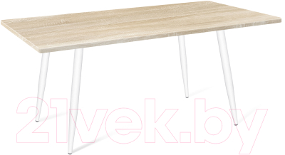 Обеденный стол Sheffilton SHT-TU14/120/80 МДФ (белый муар/дуб сонома светлый) - фото