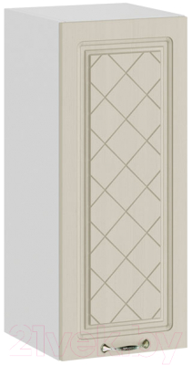 Шкаф навесной для кухни ТриЯ Бьянка 1В3 (белый/дуб ваниль) - фото