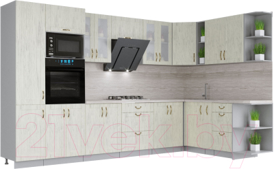 Готовая кухня Интерлиния Мила Крафт 1.88x3.4 правая - фото