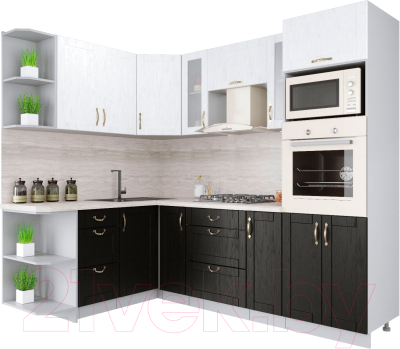 Готовая кухня Интерлиния Мила Крафт 1.68x2.4 левая - фото